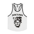 Born to roar white tank top