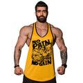 no pain beast yellow tank top