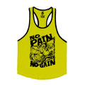 no pain beast yellow tank top