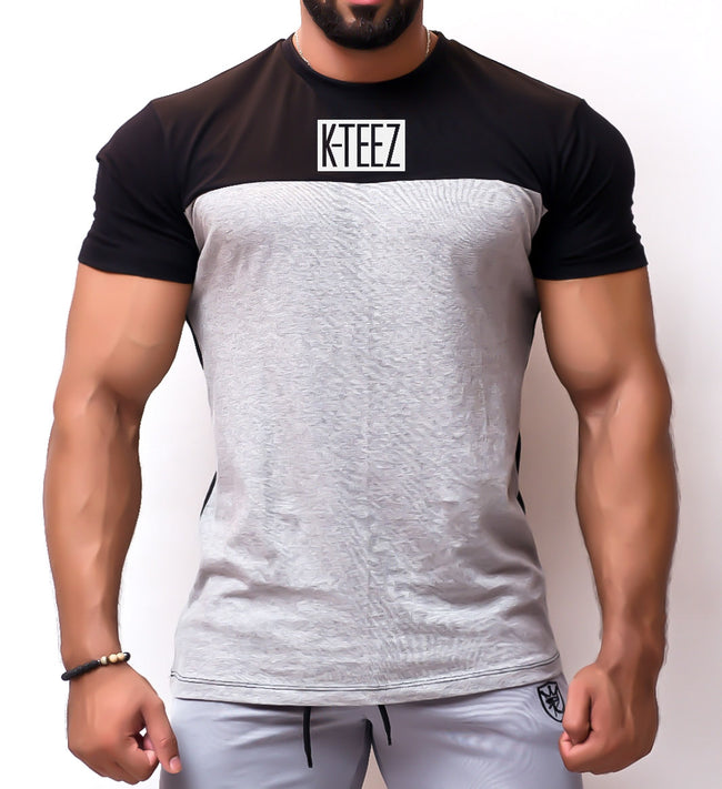 Grey and Black kteez printed T-Shirt