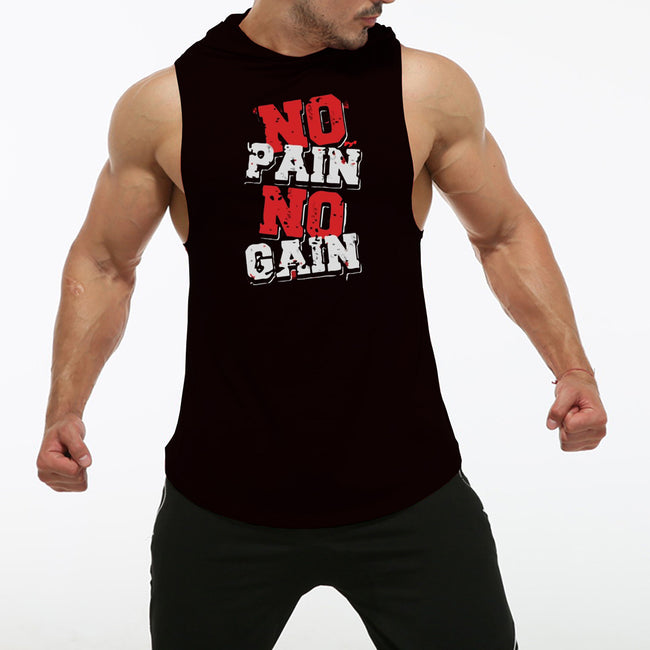 No pain no gain hooded vest